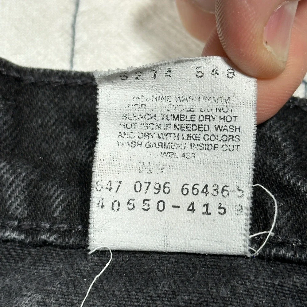 VTG 90s Levi's 550 Orange Tab Red Batwing Black Relaxed Fit Tapered Jeans *34x30